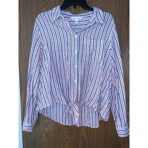 ✨POPSUGAR | Striped Linen Button Up Shirt✨